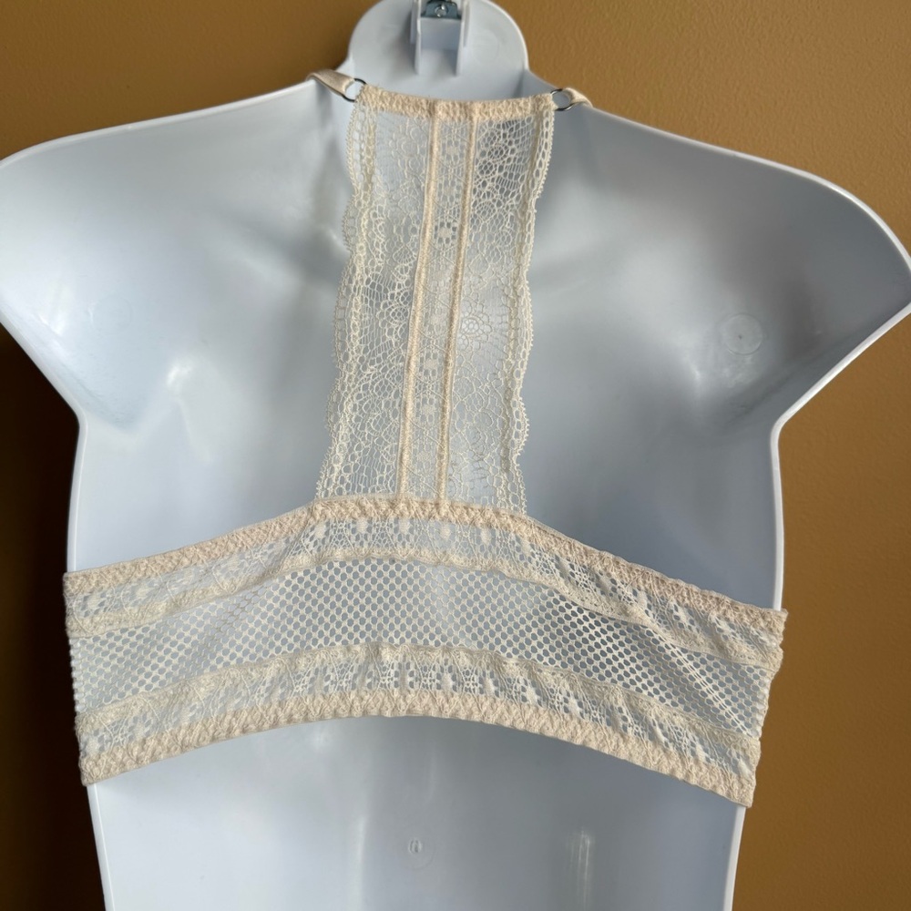 Victoria Secret Very Sexy Push Up Elegant Lace Halter Bra in Tan Size 34C - Picture 3 of 6